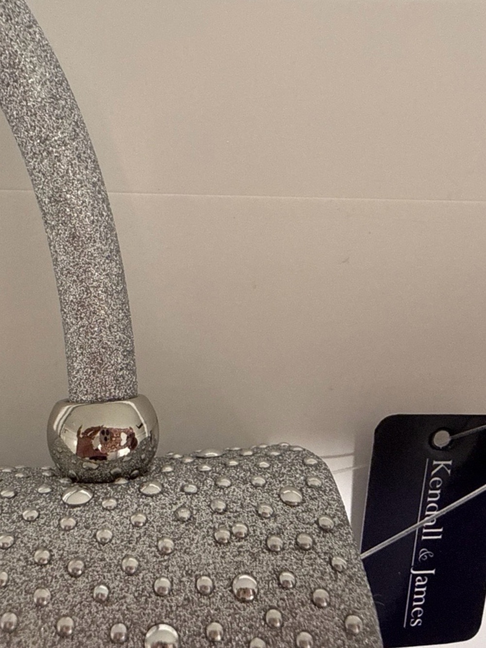 Kendall & James Silver Beaded Evening Purse, Shoulder Chain, NWT - Picture 11 of 12